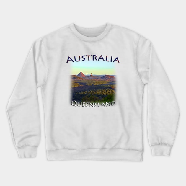 Australia - Queensland, Glasshouse Mountains Crewneck Sweatshirt by TouristMerch